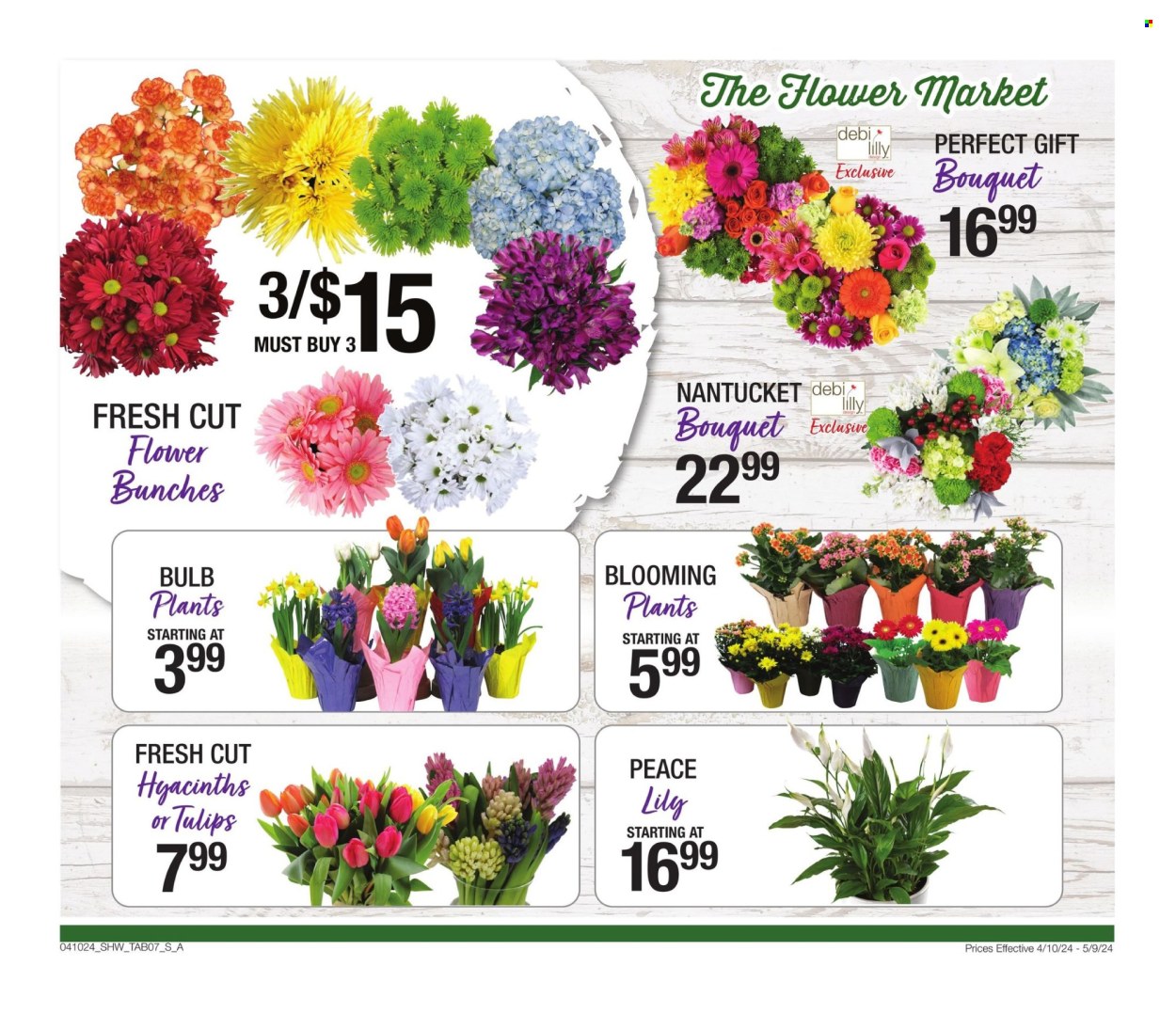 thumbnail - Shaw’s Flyer - 04/10/2024 - 05/09/2024 - Sales products - tulip, bunches, bouquet, houseplant, lily. Page 7.