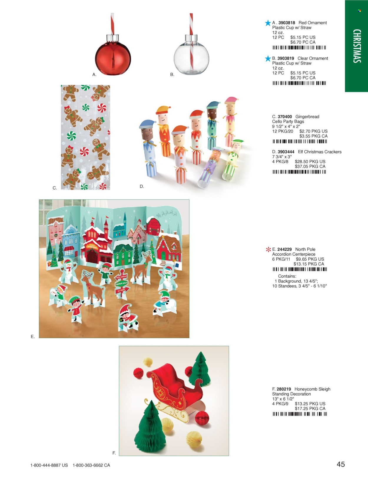 thumbnail - Amscan Flyer - Sales products - cup, straw, bag, christmas crackers, Cello, plastic cup, Elf. Page 47.