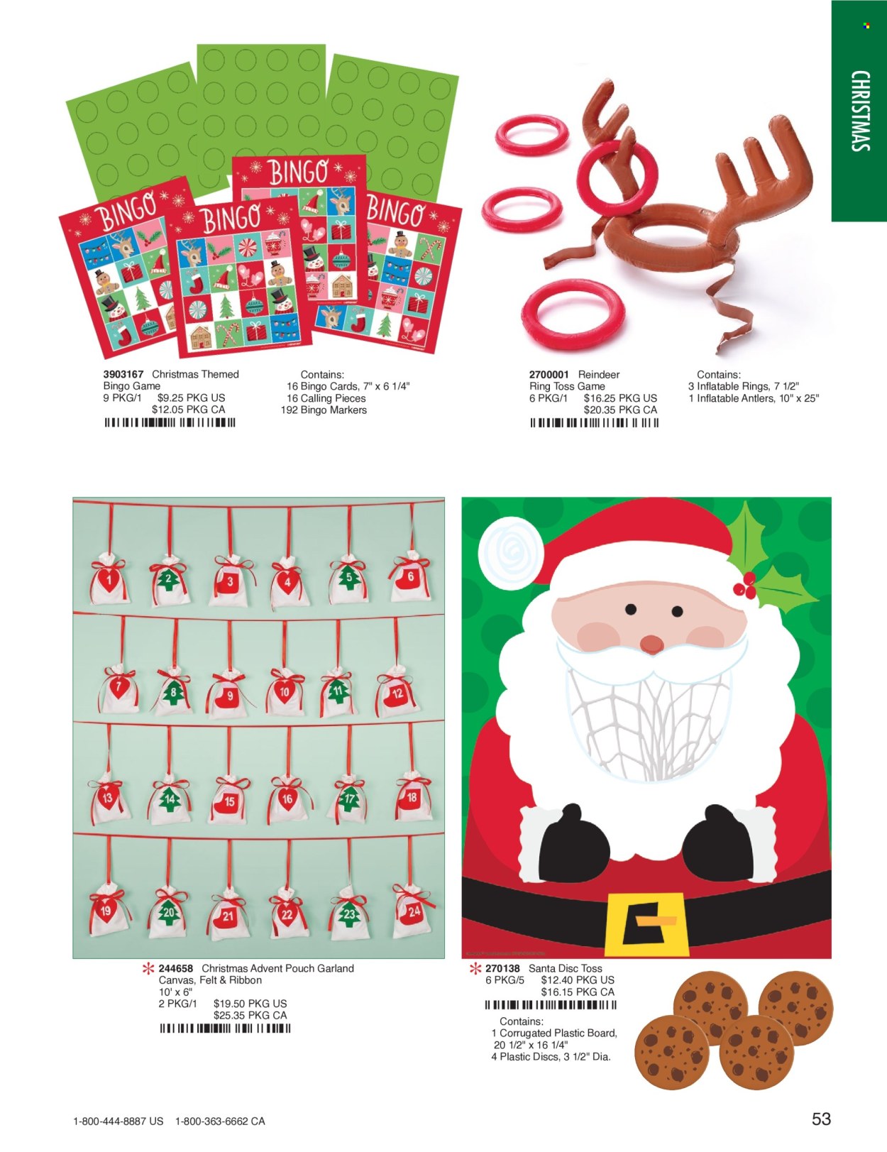 thumbnail - Amscan Flyer - Sales products - marker, canvas, reindeer, garland, Toss game. Page 55.
