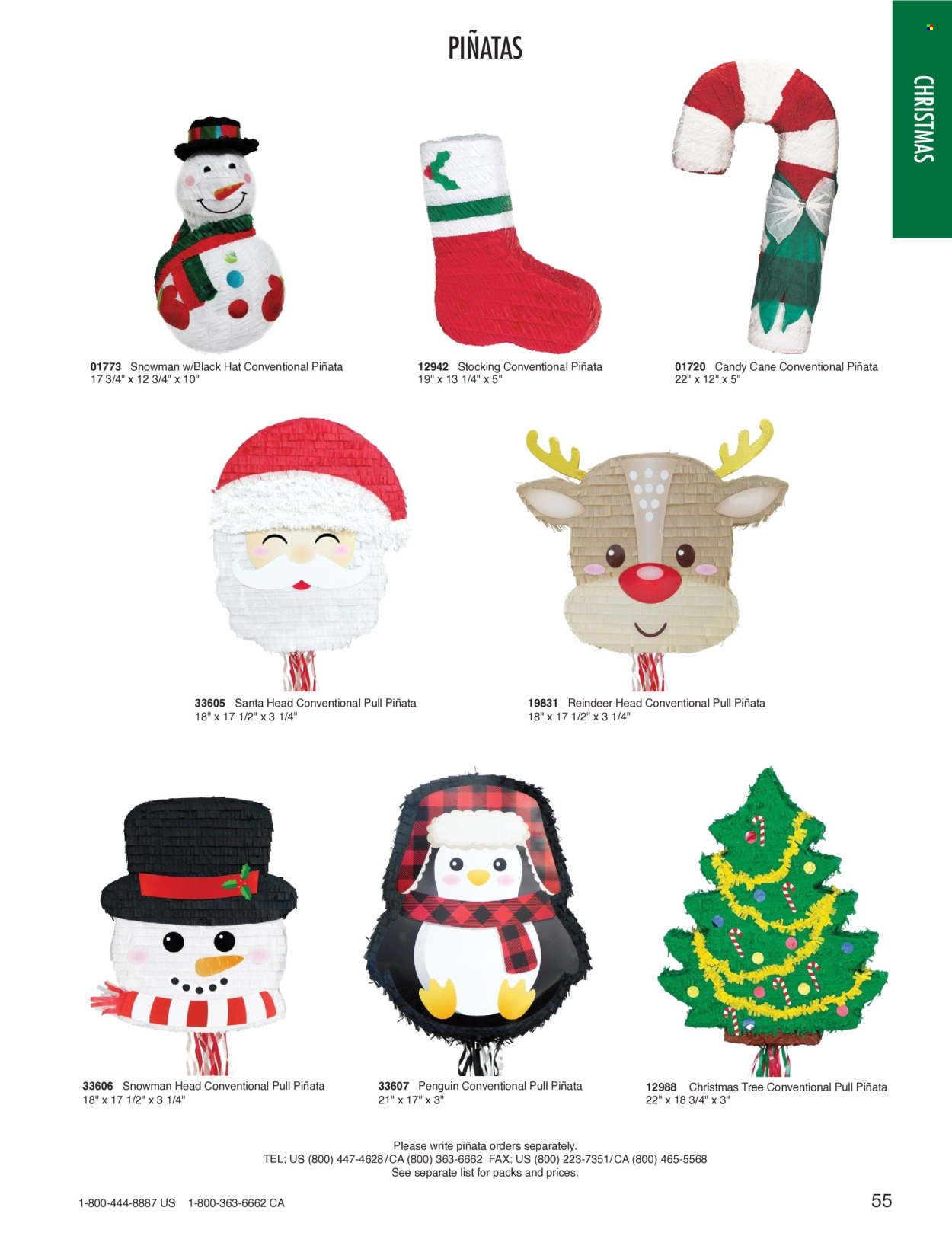 thumbnail - Amscan Flyer - Sales products - reindeer, christmas tree, penguin. Page 57.