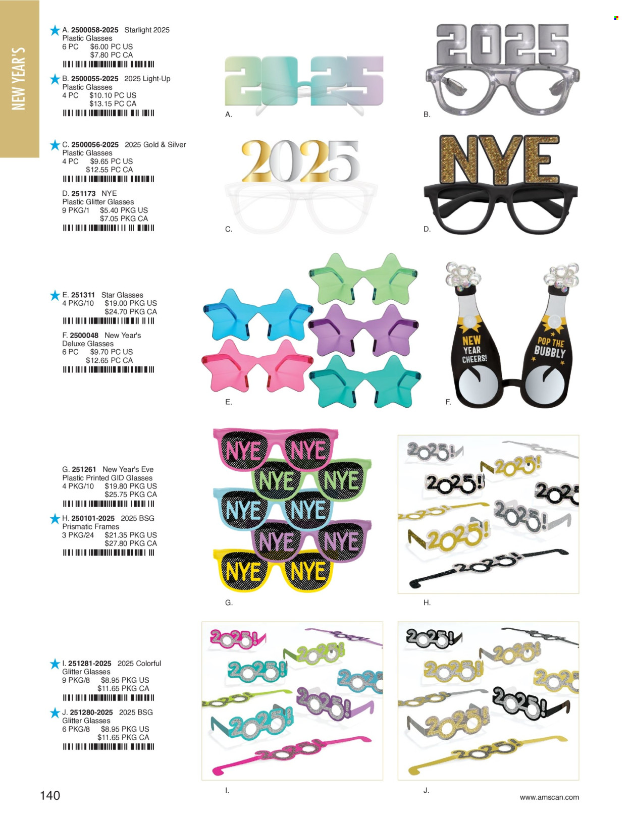 thumbnail - Amscan Flyer - Sales products - glitter, plastic glass. Page 142.