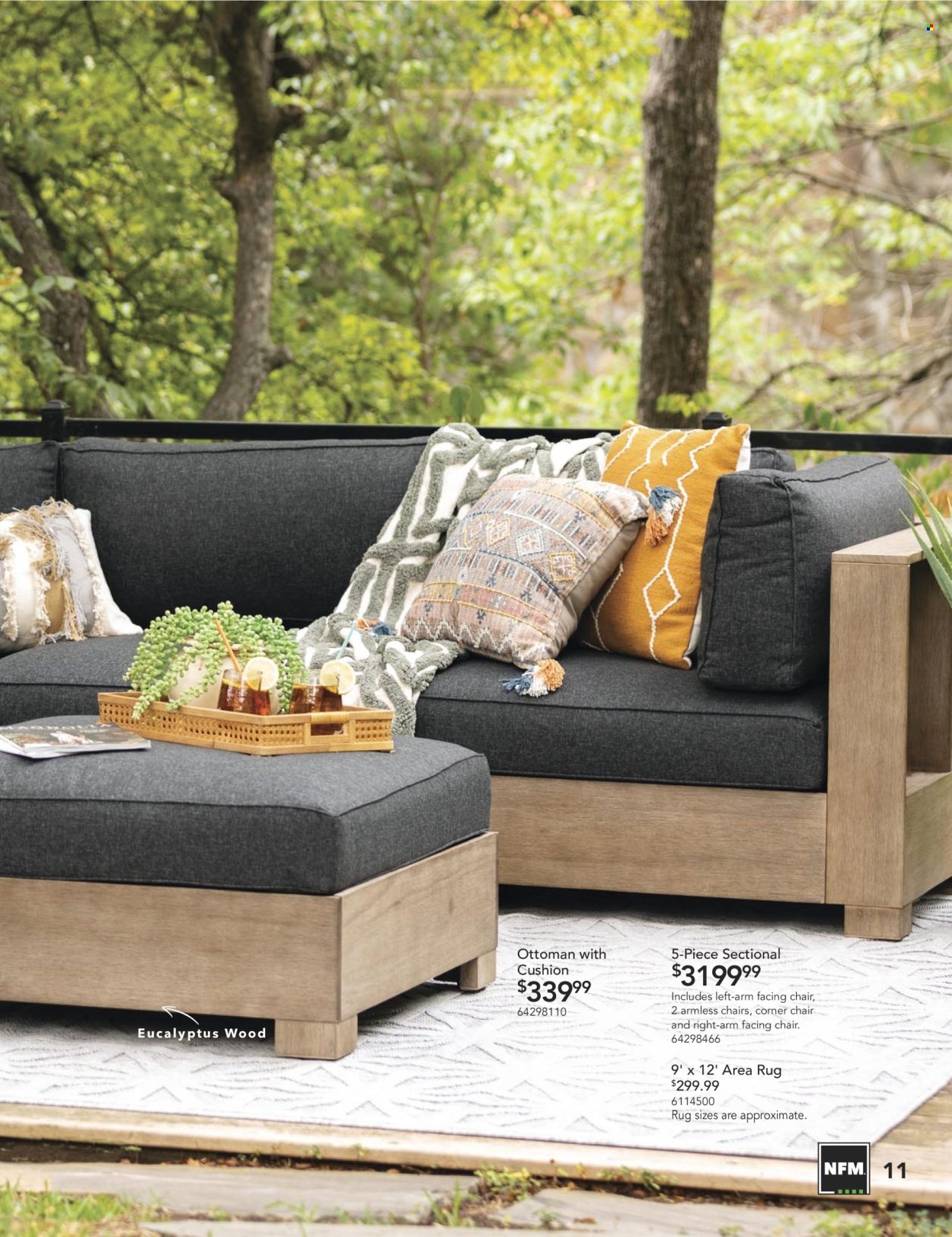 thumbnail - Nebraska Furniture Mart Flyer - Sales products - chair, 5-piece sectional, corner chair, ottoman. Page 11.