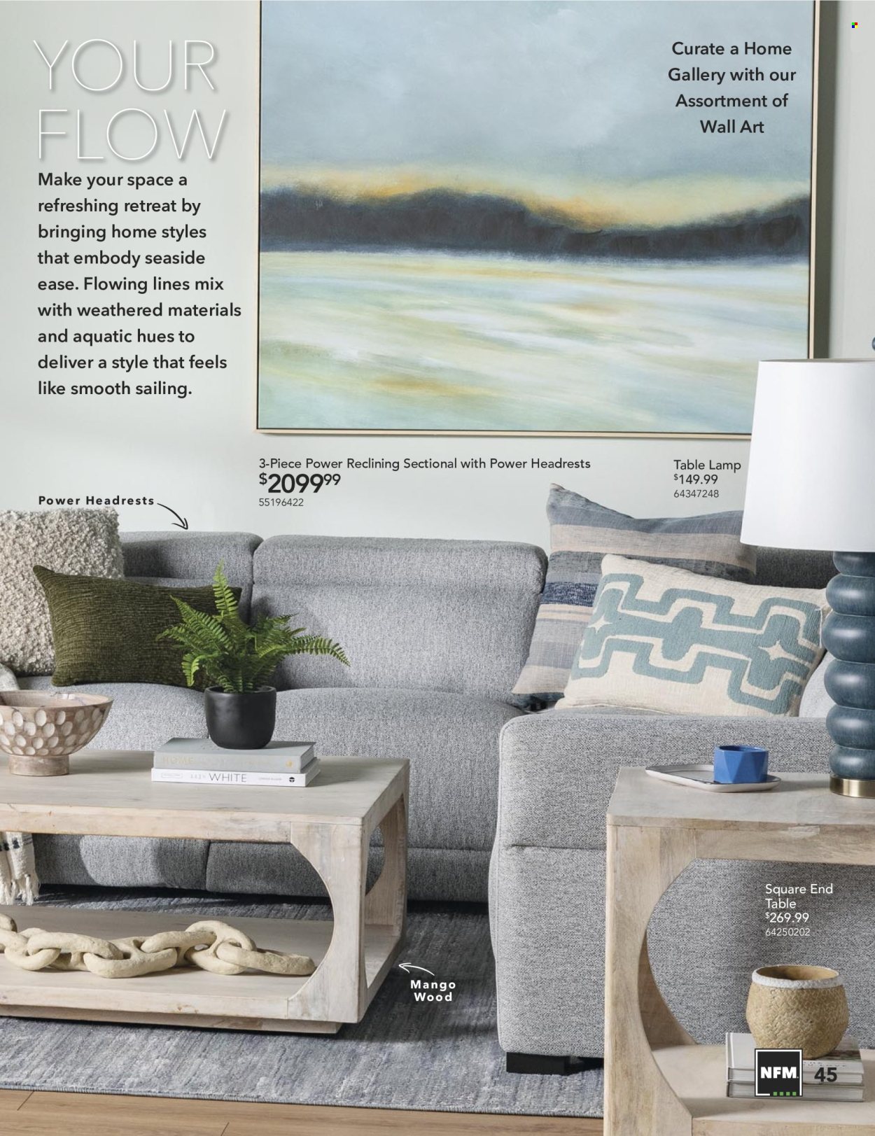 thumbnail - Nebraska Furniture Mart Flyer - Sales products - end table, wall decor. Page 45.