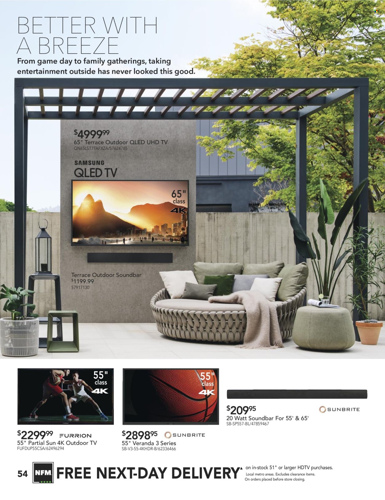 thumbnail - Nebraska Furniture Mart Flyer - Sales products - Samsung, UHD TV, HDTV, qled tv, TV. Page 54.