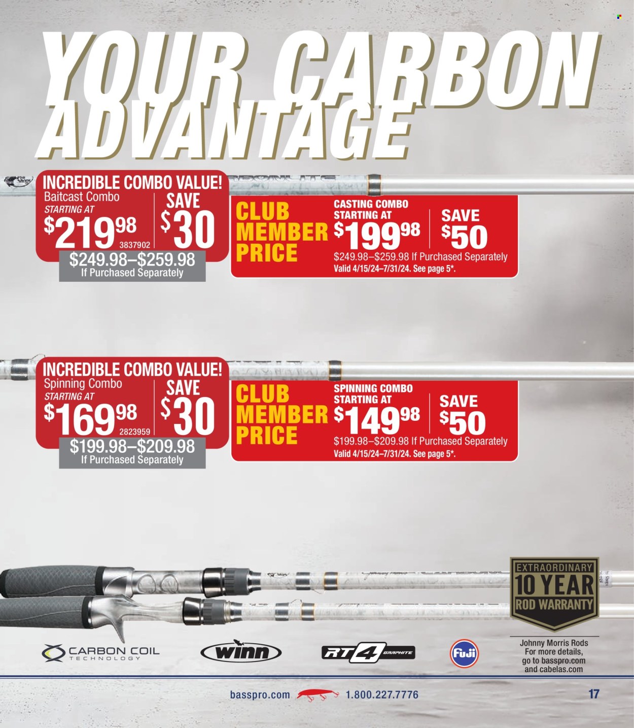 thumbnail - Cabela's Flyer - Sales products - baitcast combo. Page 17.