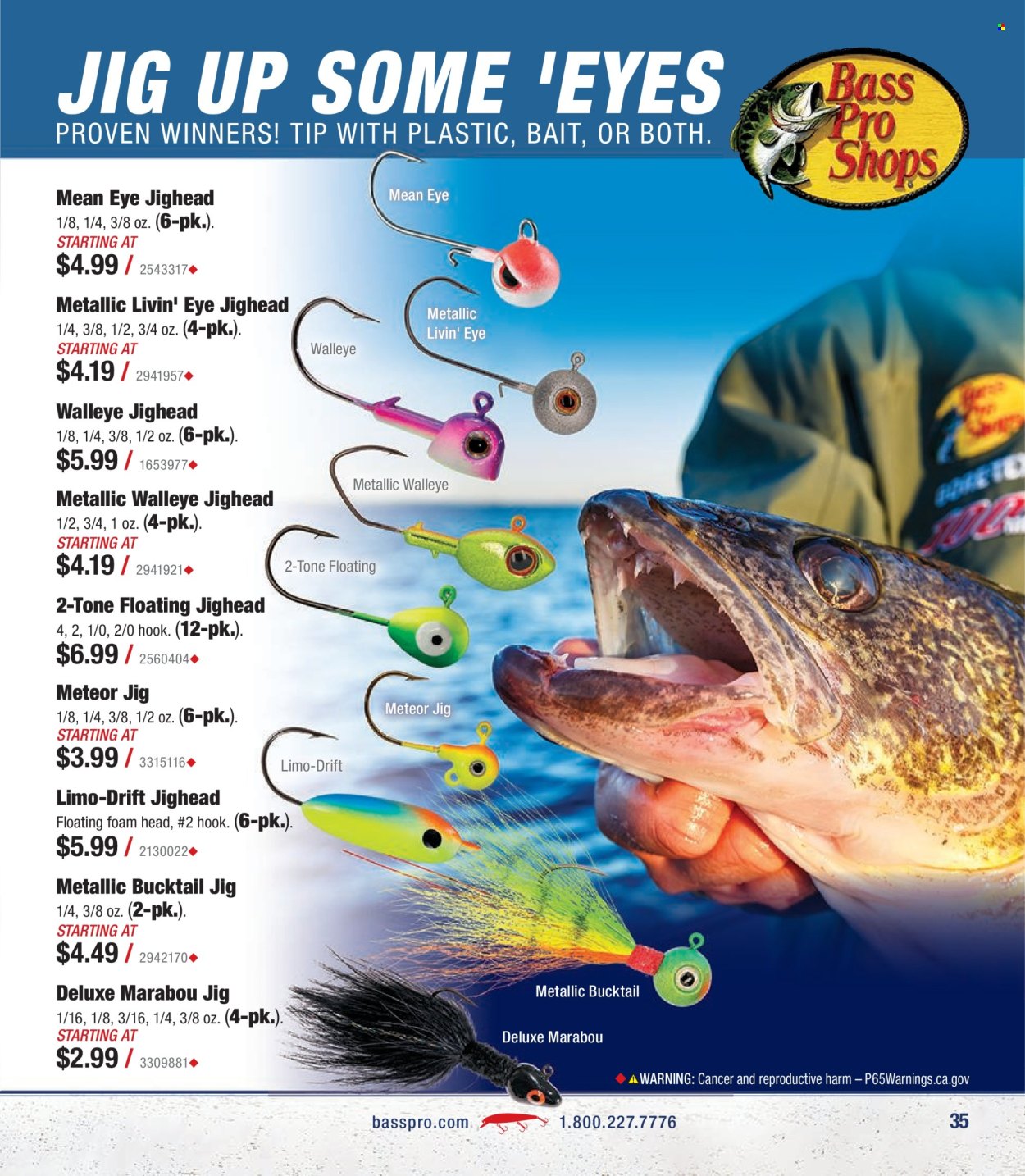 thumbnail - Cabela's Flyer - Sales products - Bass Pro, jig. Page 35.
