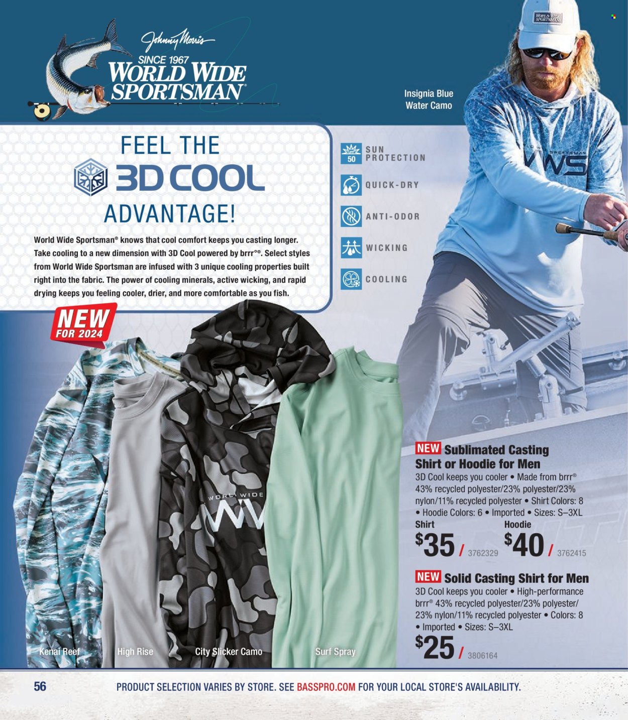thumbnail - Cabela's Flyer - Sales products - hoodie, fish, shirt. Page 56.