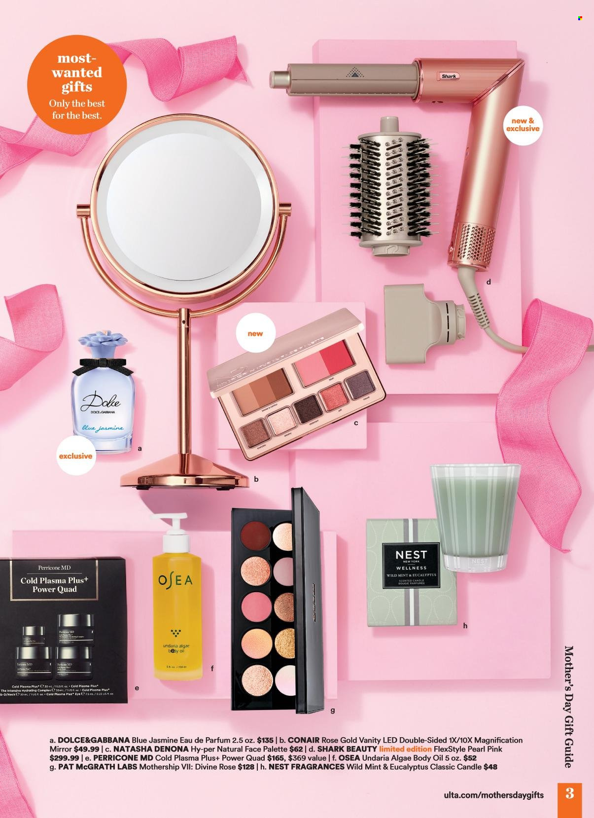thumbnail - Ulta Beauty Flyer - 04/21/2024 - 05/12/2024 - Sales products - Palette, body oil, Dolce & Gabbana, eau de parfum, fragrance. Page 3.