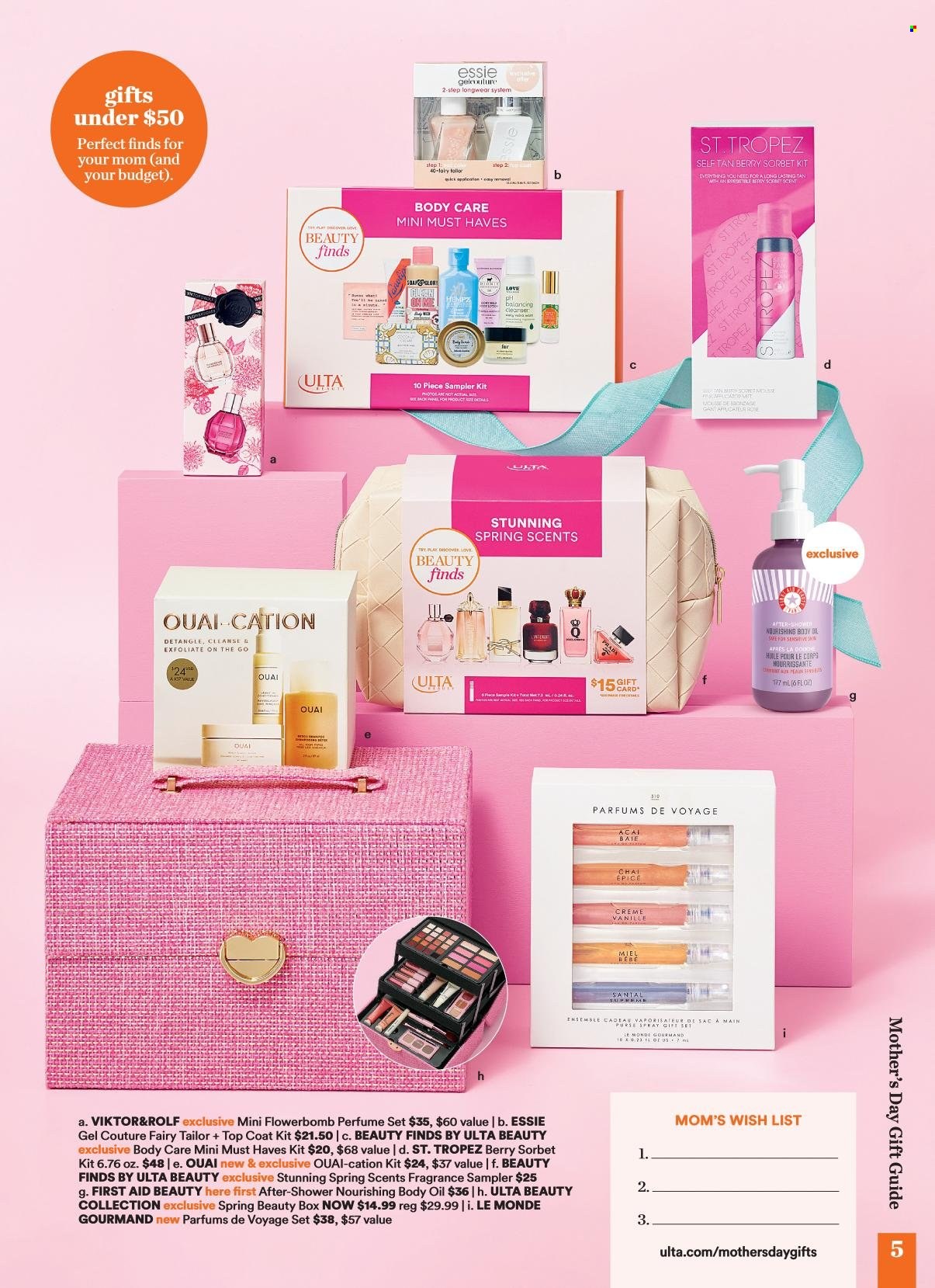 thumbnail - Ulta Beauty Flyer - 04/21/2024 - 05/12/2024 - Sales products - mousse, body oil, body care, eau de parfum, fragrance, beauty box, top coat. Page 5.