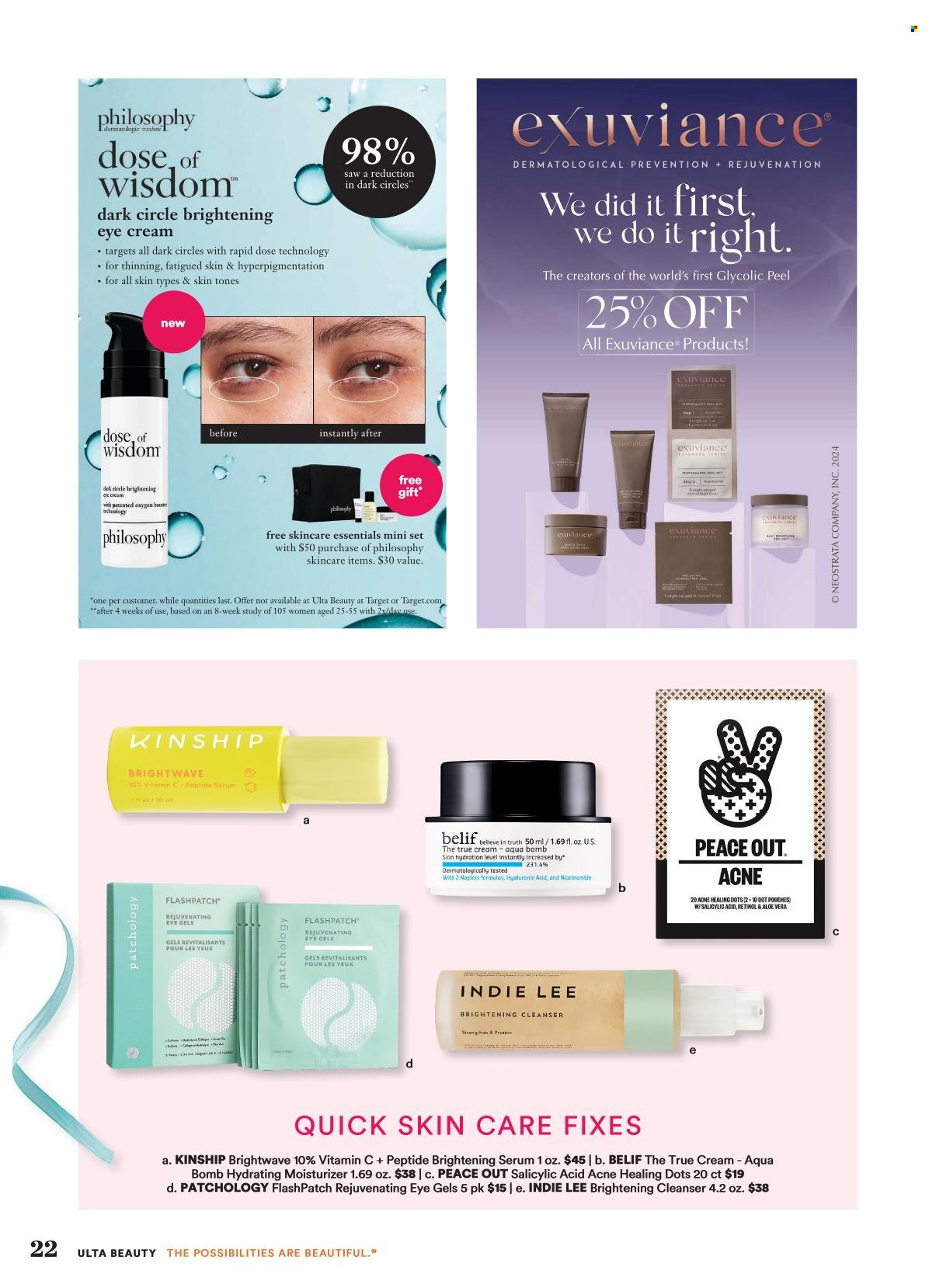 thumbnail - Ulta Beauty Flyer - 04/21/2024 - 05/12/2024 - Sales products - brightening serum, cleanser, moisturizer, serum, eye cream, Niacinamide, skin care product, aloe vera. Page 22.