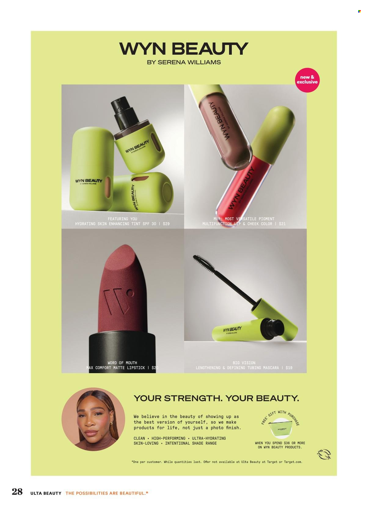 thumbnail - Ulta Beauty Flyer - 04/21/2024 - 05/12/2024 - Sales products - lipstick, mascara. Page 28.