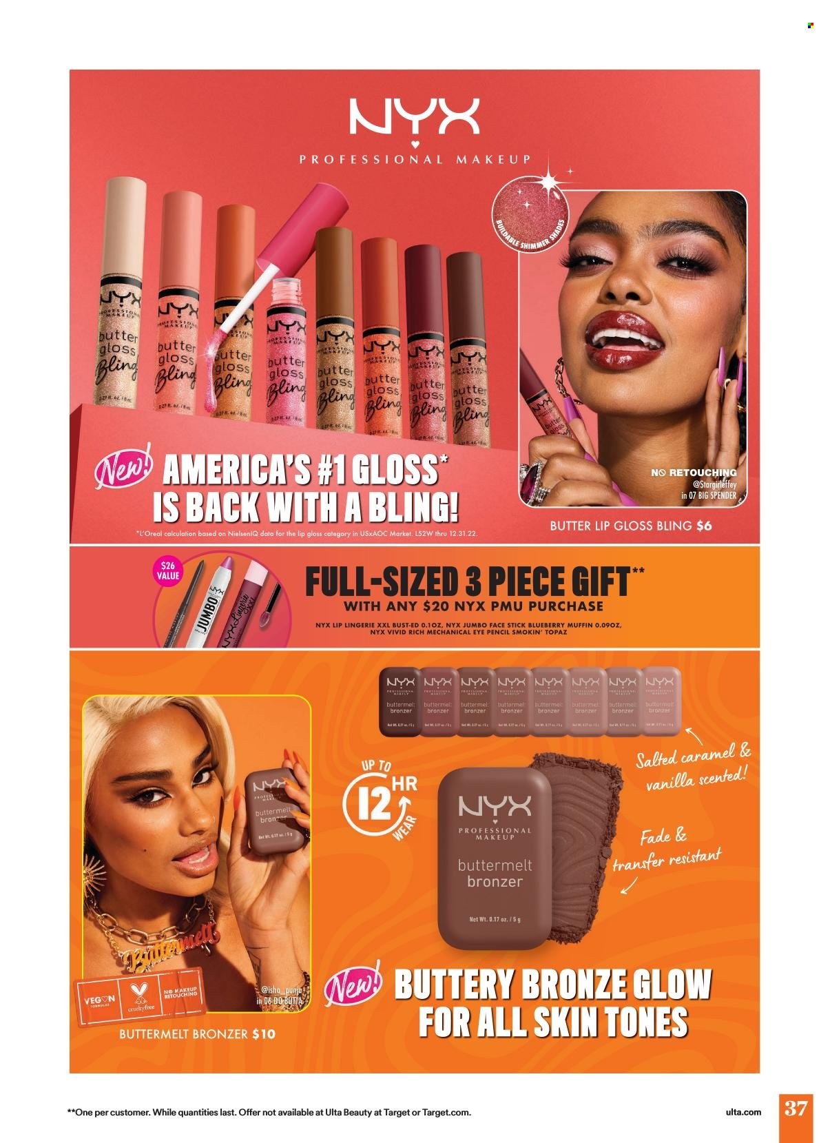 thumbnail - Ulta Beauty Flyer - 04/21/2024 - 05/12/2024 - Sales products - L’Oréal, NYX Cosmetics, lip gloss, makeup, eyeliner, bronzing powder. Page 37.