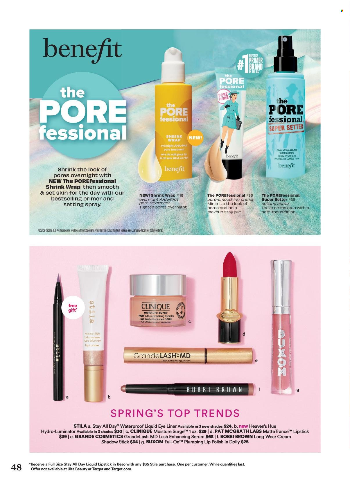 thumbnail - Ulta Beauty Flyer - 04/21/2024 - 05/12/2024 - Sales products - Clinique, serum, polish, aloe vera, lipstick, makeup, shades, eyeliner, setting spray. Page 48.