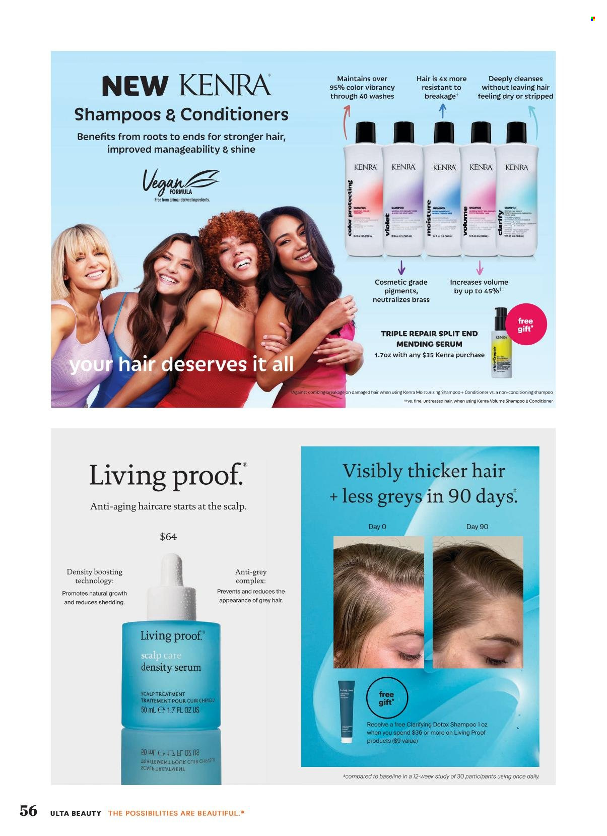 thumbnail - Ulta Beauty Flyer - 04/21/2024 - 05/12/2024 - Sales products - shampoo, serum, conditioner. Page 56.