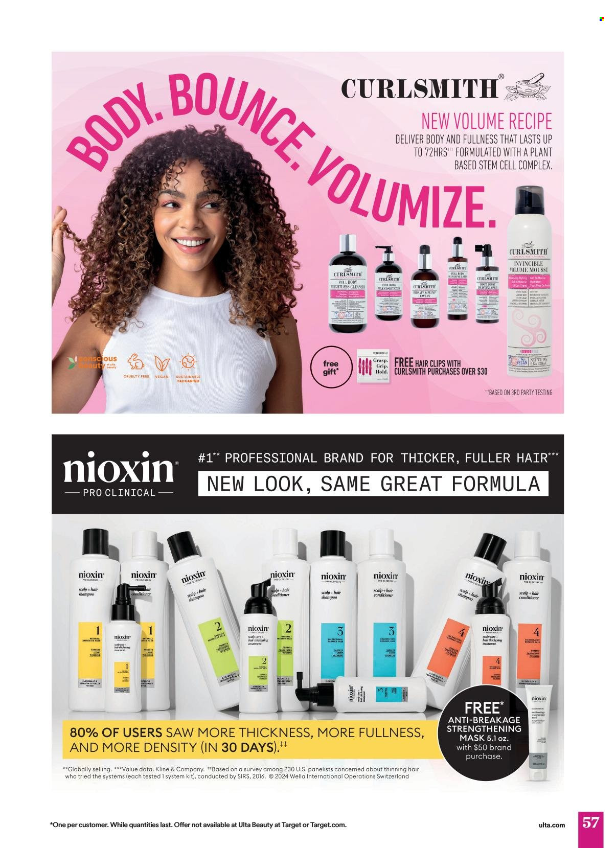thumbnail - Ulta Beauty Flyer - 04/21/2024 - 05/12/2024 - Sales products - shampoo, conditioner, mousse. Page 57.