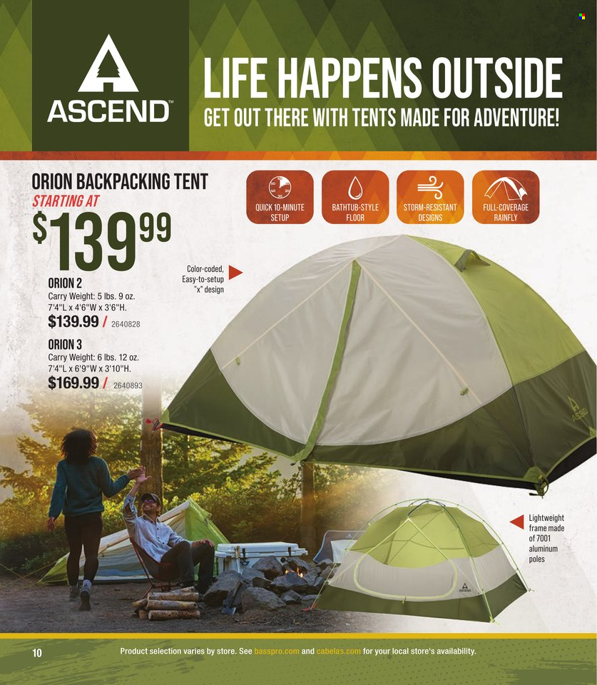 thumbnail - Cabela's Flyer - Sales products - tent. Page 10.