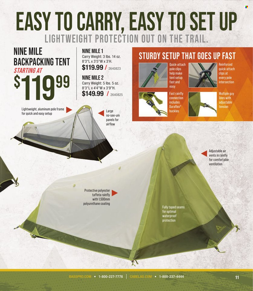 thumbnail - Cabela's Flyer - Sales products - tent. Page 11.