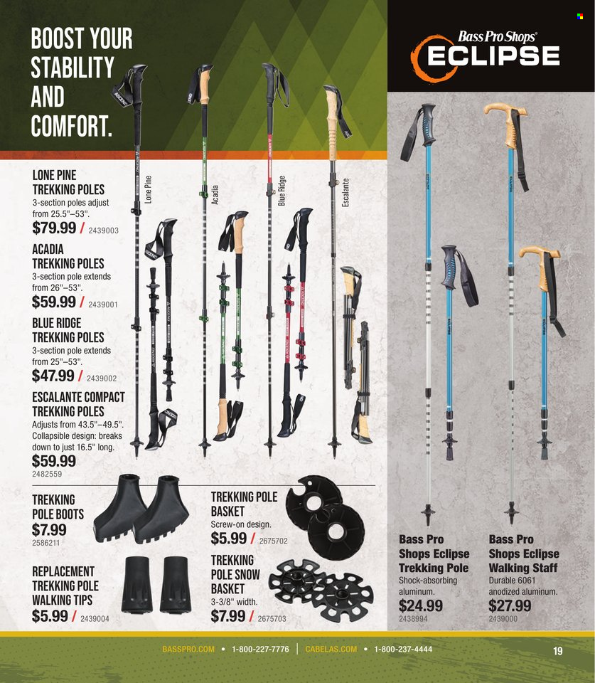 thumbnail - Cabela's Flyer - Sales products - boots, Bass Pro, Eclipse. Page 19.