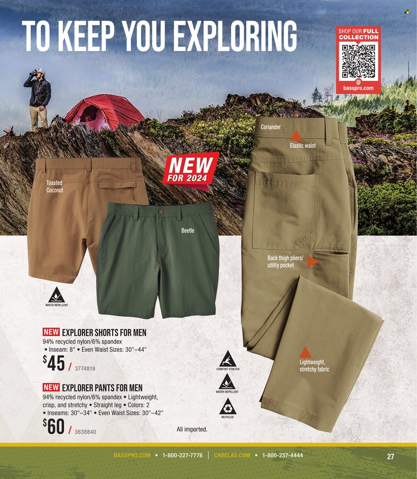 thumbnail - Cabela's Flyer - Sales products - shorts, pants, pliers. Page 27.