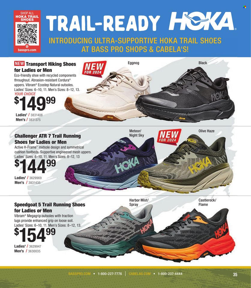 thumbnail - Cabela's Flyer - Sales products - running shoes, shoes, hiking shoes, cushion, Bass Pro. Page 35.
