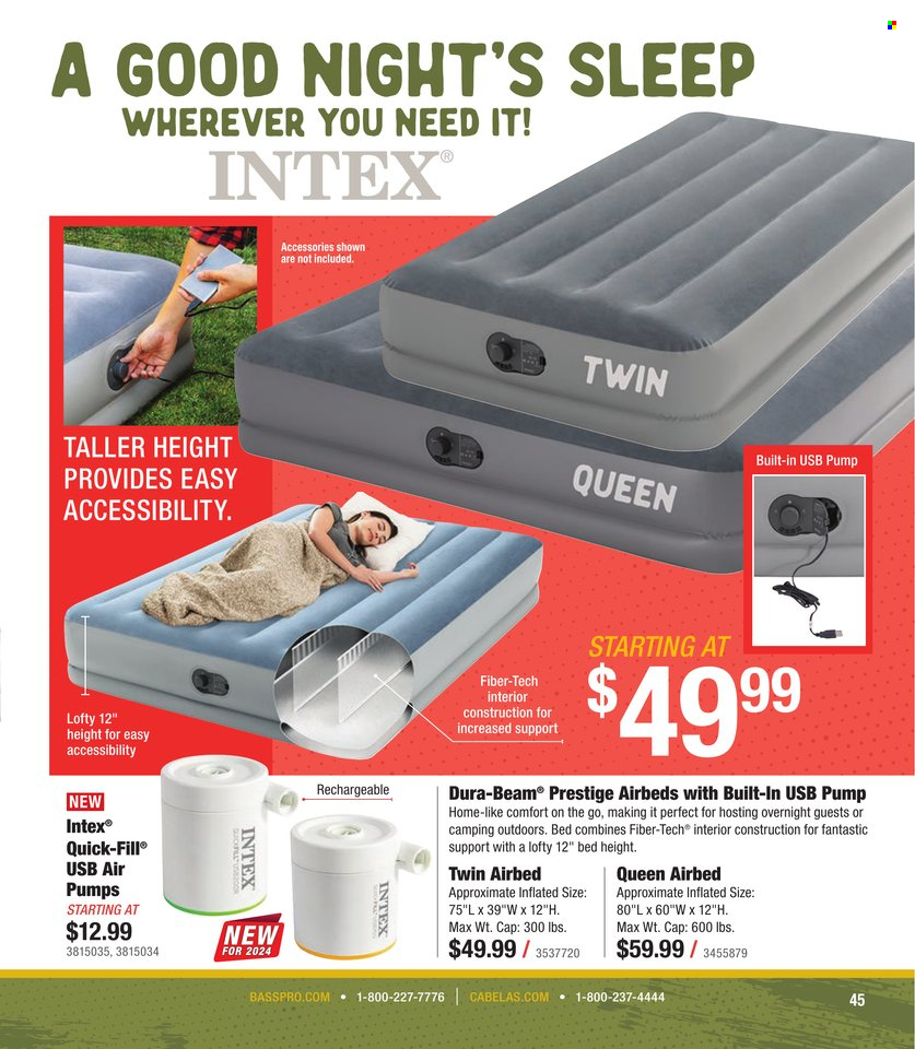 thumbnail - Cabela's Flyer - Sales products - bed, airbed, Intex. Page 45.