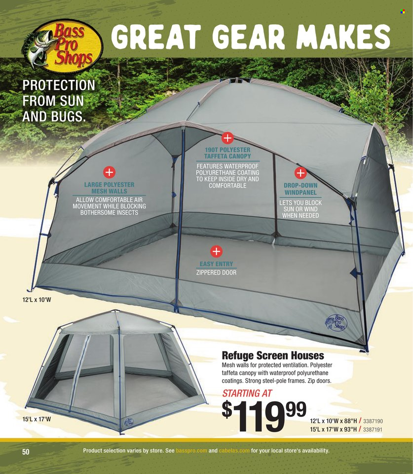 thumbnail - Cabela's Flyer - Sales products - Bass Pro. Page 50.