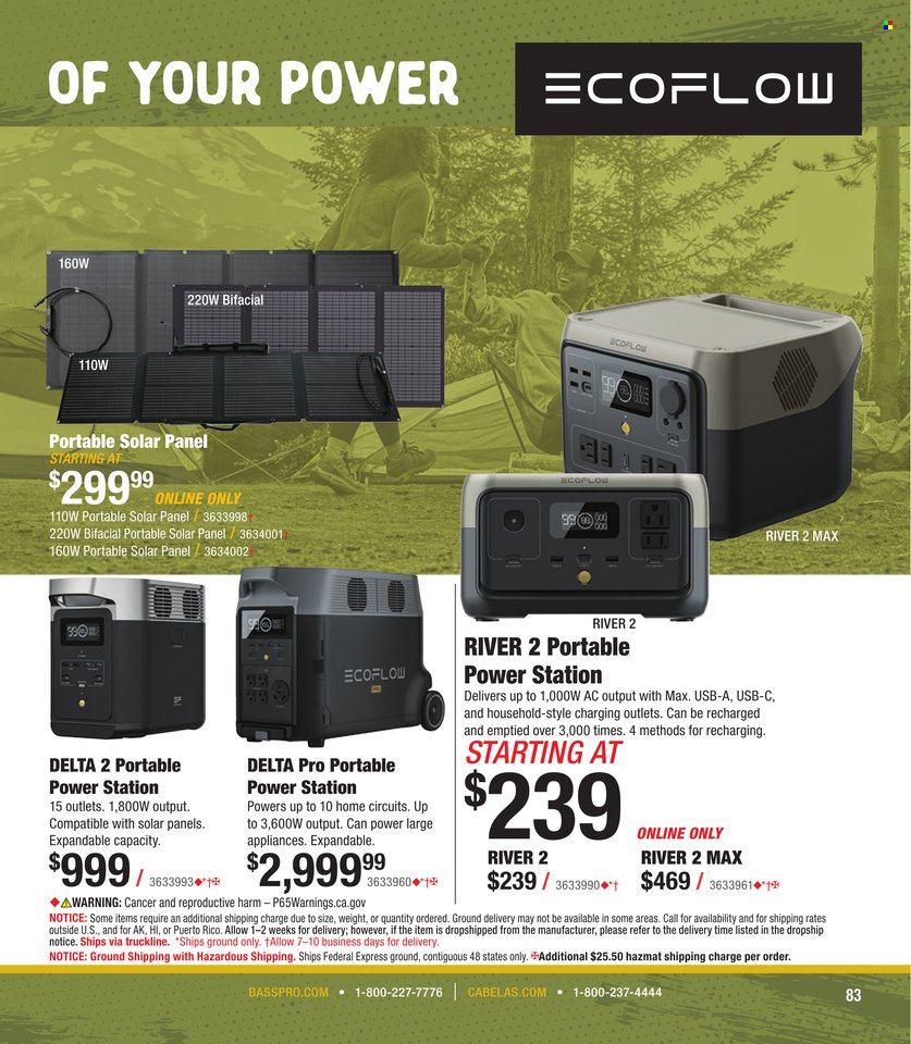 thumbnail - Cabela's Flyer - Sales products - portable power station. Page 83.