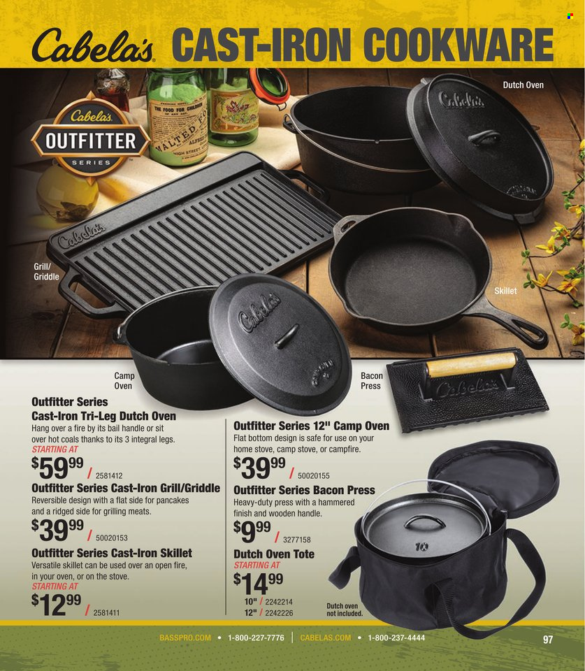 thumbnail - Cabela's Flyer - Sales products - tote, camp oven. Page 97.