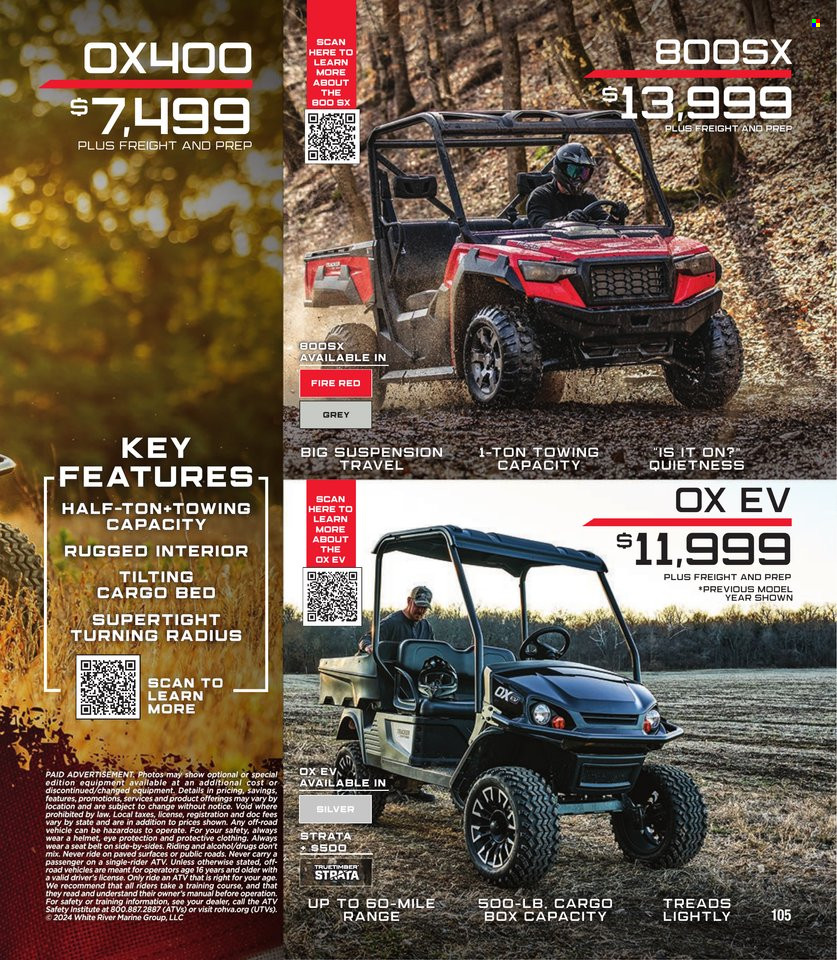 thumbnail - Cabela's Flyer - Sales products - bed, helmet, vehicle. Page 105.