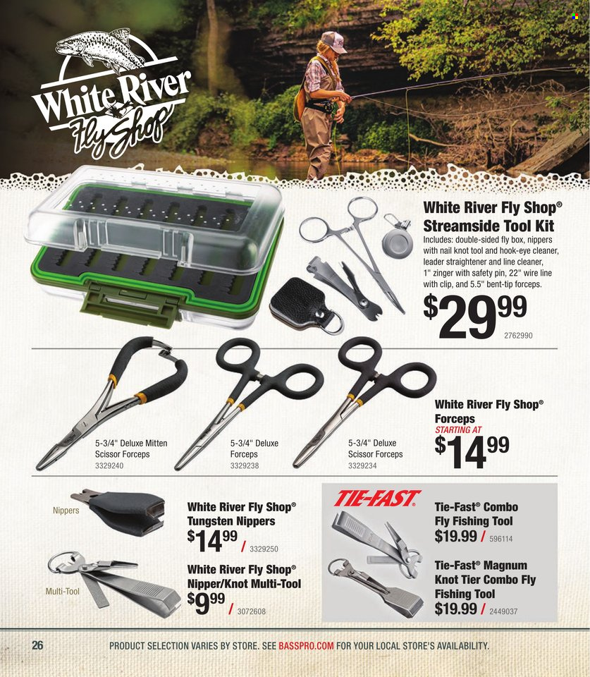 thumbnail - Cabela's Flyer - Sales products - scissors, tool set, multi-tool, cleaner. Page 26.