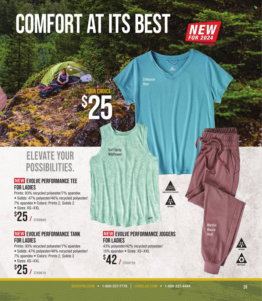 thumbnail - Bass Pro Shops Flyer - Sales products - t-shirt, joggers. Page 31.