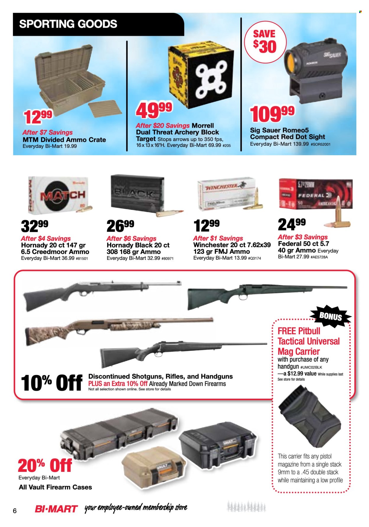 thumbnail - Bi-Mart Flyer - 04/23/2024 - 05/06/2024 - Sales products - Target, crate, rifle, shotgun. Page 6.