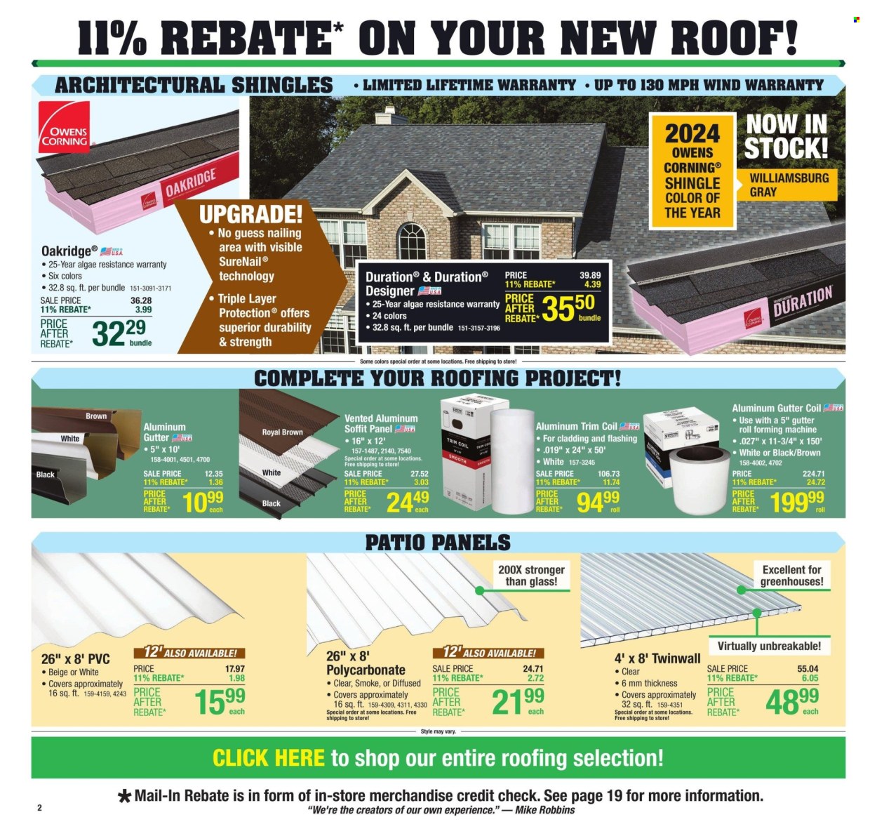 thumbnail - Menards Flyer - 04/25/2024 - 05/05/2024 - Sales products - Guess, roofing, shingle, trim coil. Page 3.