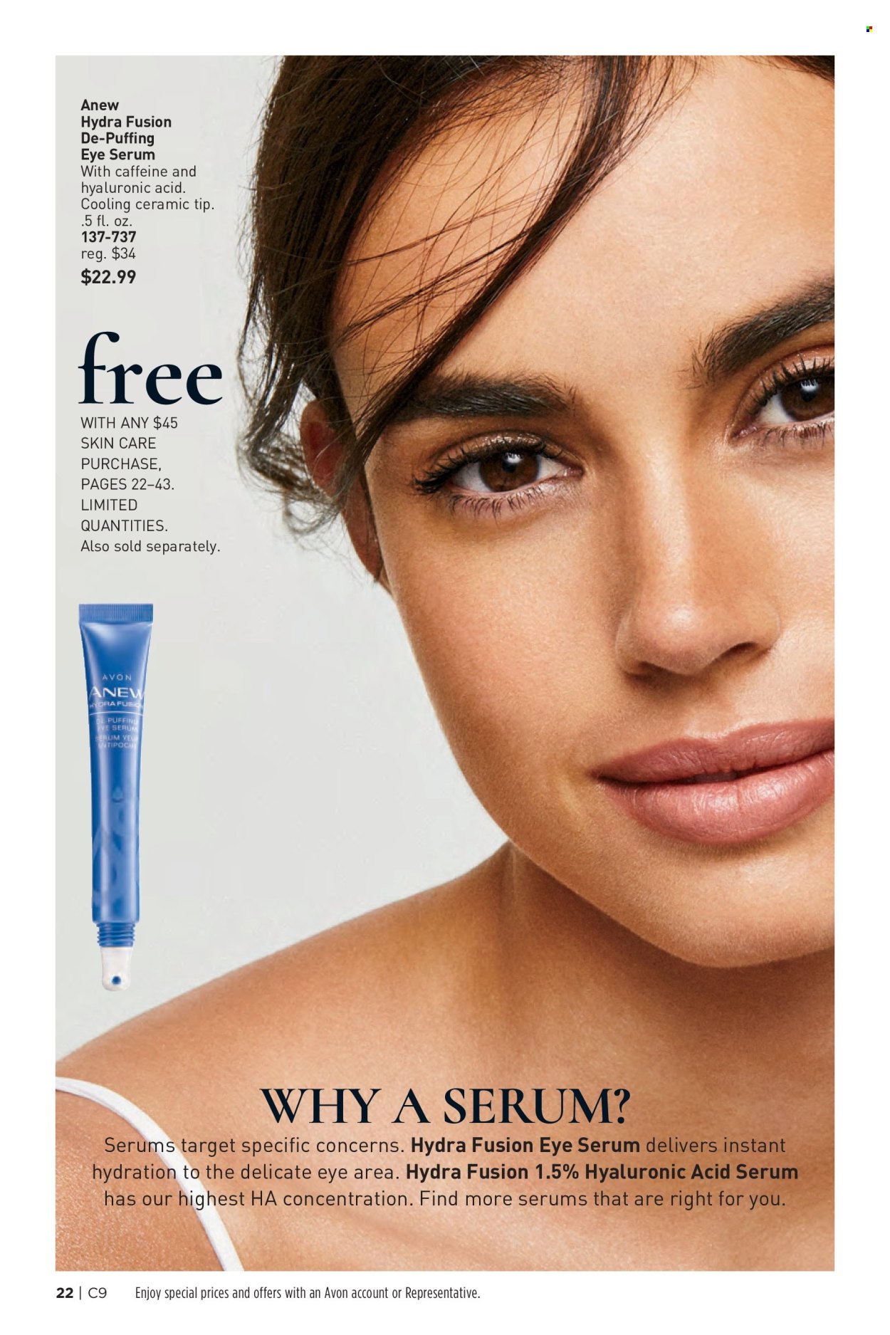 thumbnail - Avon Flyer - 04/24/2024 - 05/07/2024 - Sales products - Avon, Anew, serum, skin care product. Page 22.