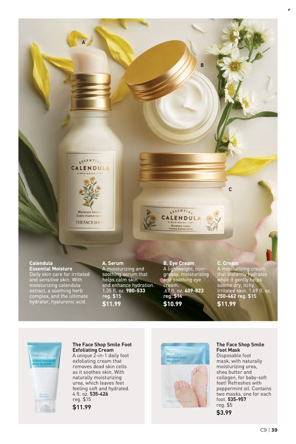 thumbnail - Avon Flyer - 04/24/2024 - 05/07/2024 - Sales products - serum, moisturing cream, eye cream, skin care product, foot care, foot mask. Page 39.