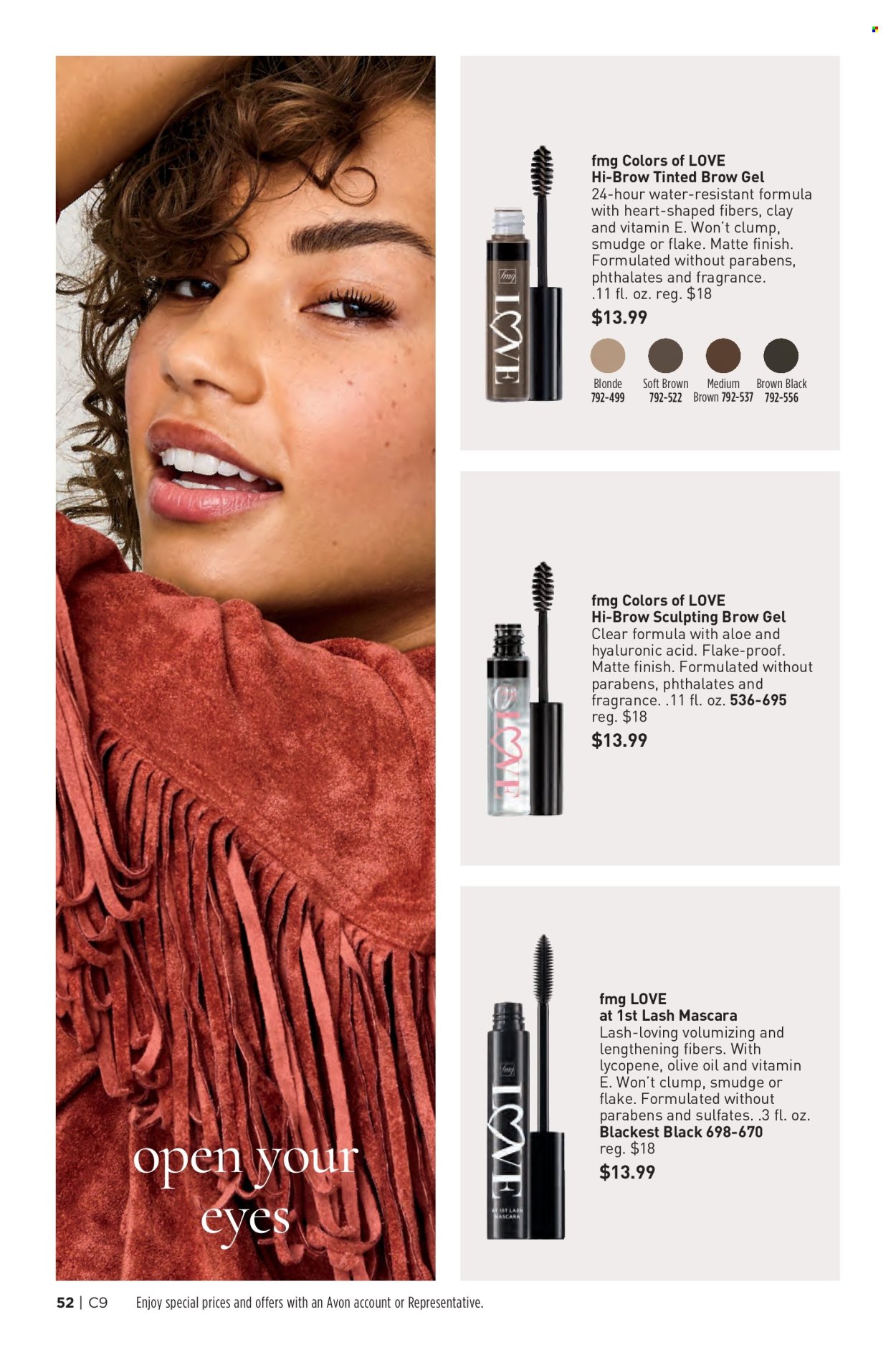 thumbnail - Avon Flyer - 04/24/2024 - 05/07/2024 - Sales products - Avon, mascara, brow gel. Page 52.