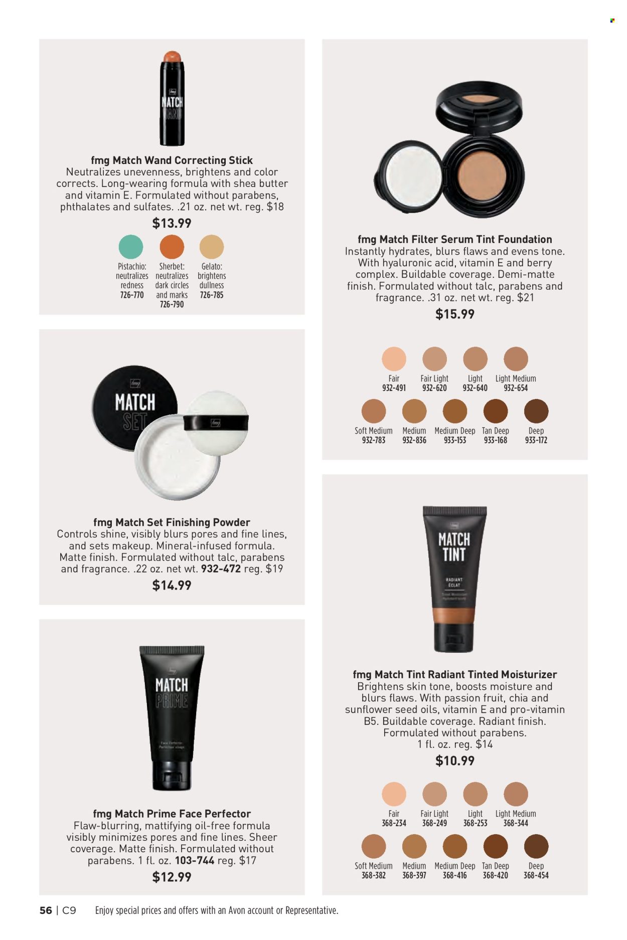thumbnail - Avon Flyer - 04/24/2024 - 05/07/2024 - Sales products - Avon, moisturizer, serum, Eclat, makeup, face powder, finishing powder. Page 56.