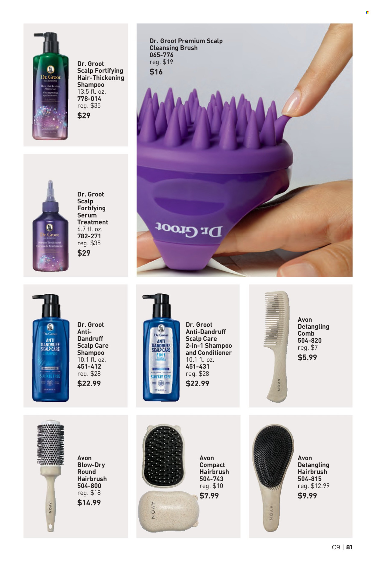 thumbnail - Avon Flyer - 04/24/2024 - 05/07/2024 - Sales products - shampoo, Avon, serum, conditioner, comb, hair brush, brush. Page 81.