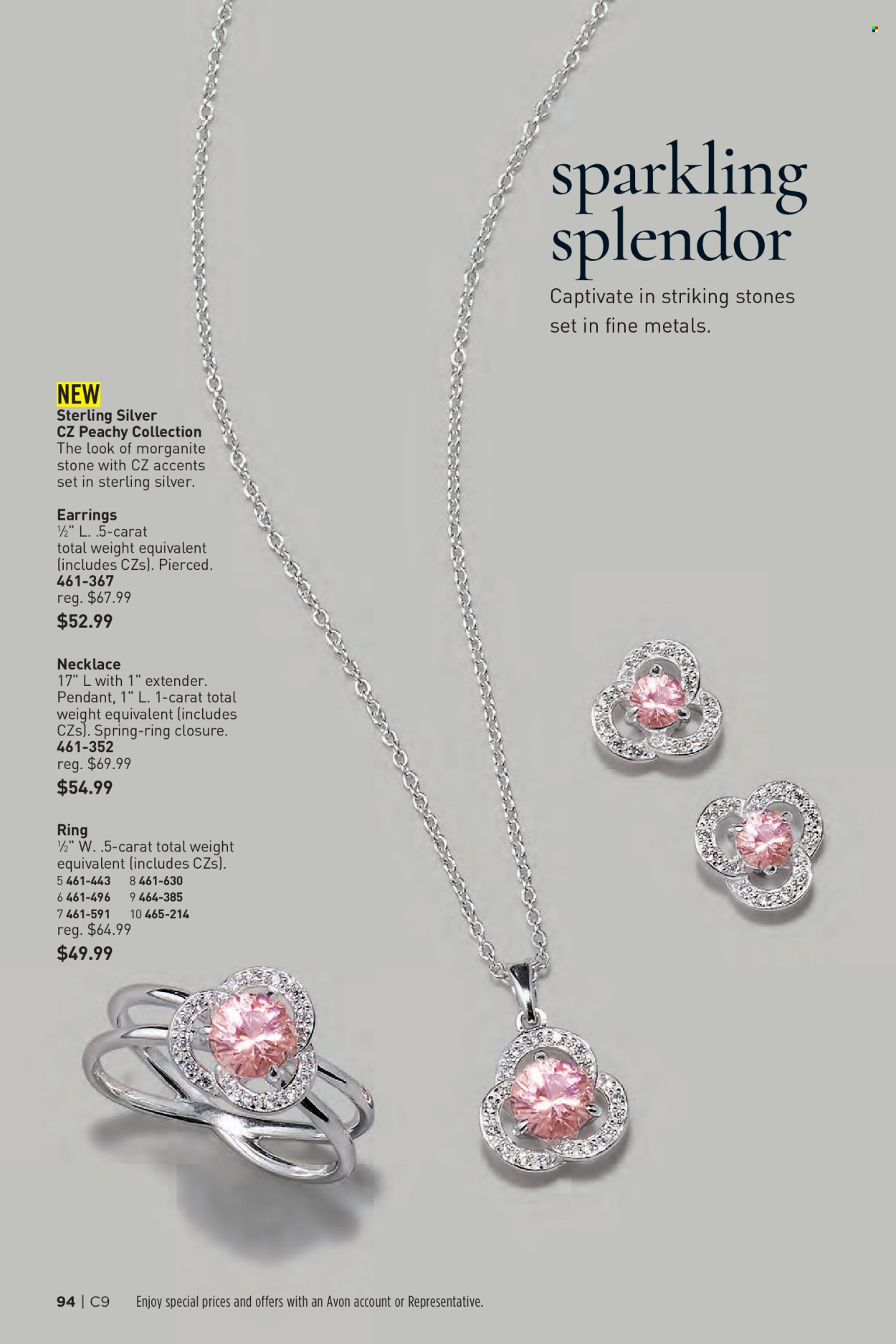 thumbnail - Avon Flyer - 04/24/2024 - 05/07/2024 - Sales products - Avon, earrings, necklace, pendant. Page 94.