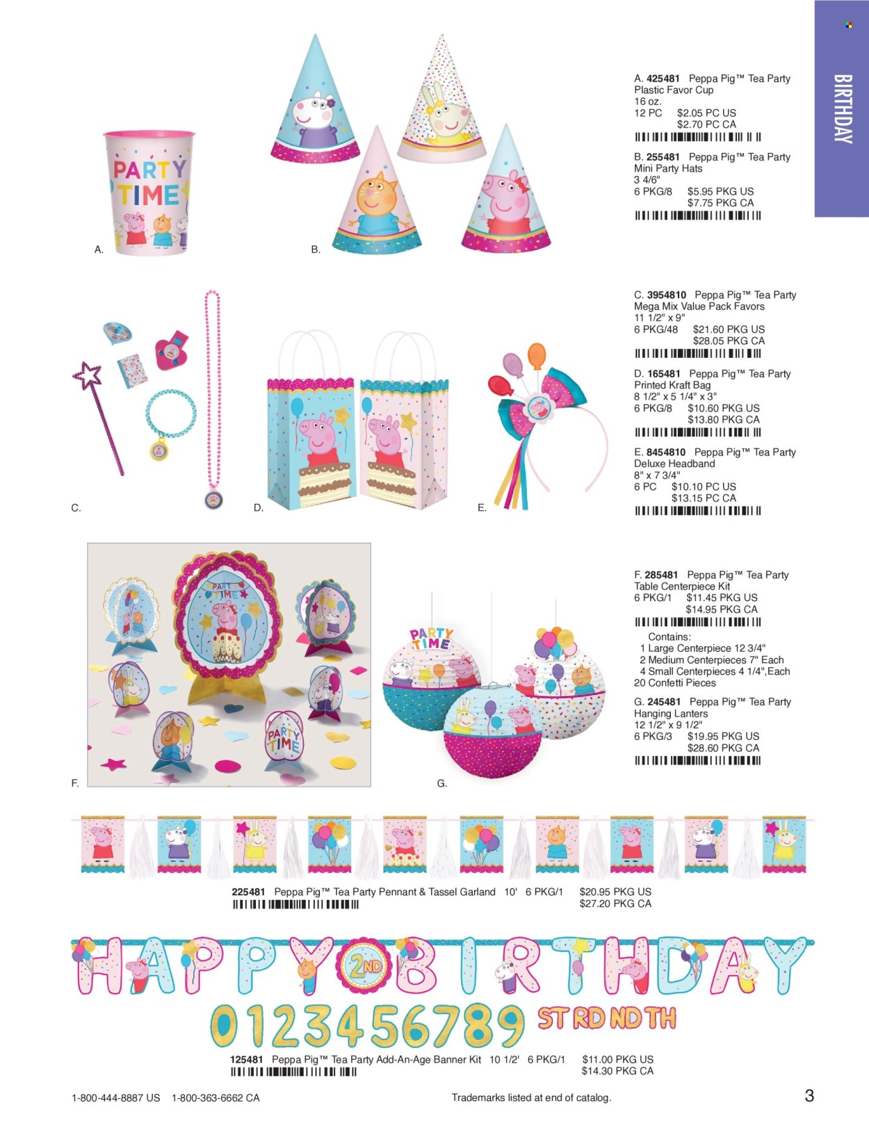 thumbnail - Amscan Flyer - Sales products - Peppa Pig, cup, bag, garland. Page 3.