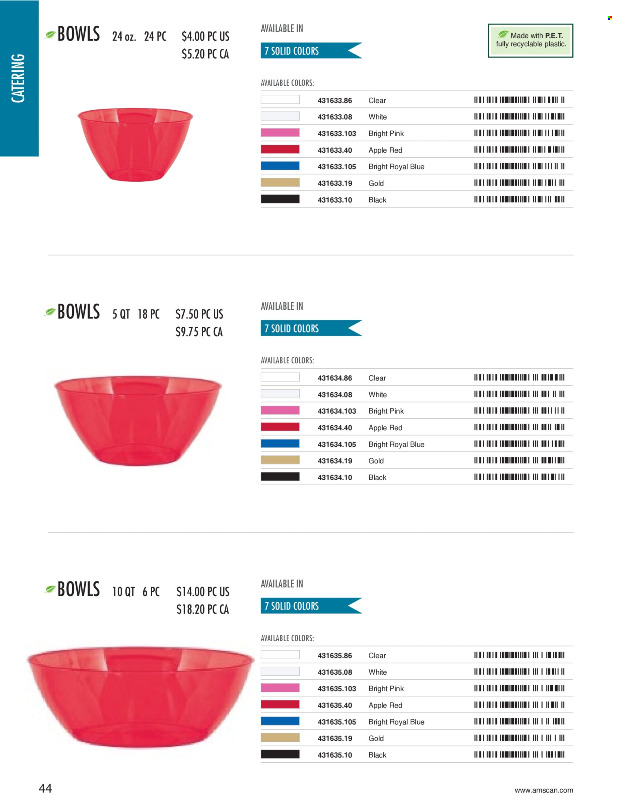 thumbnail - Amscan Flyer - Sales products - bowl. Page 44.
