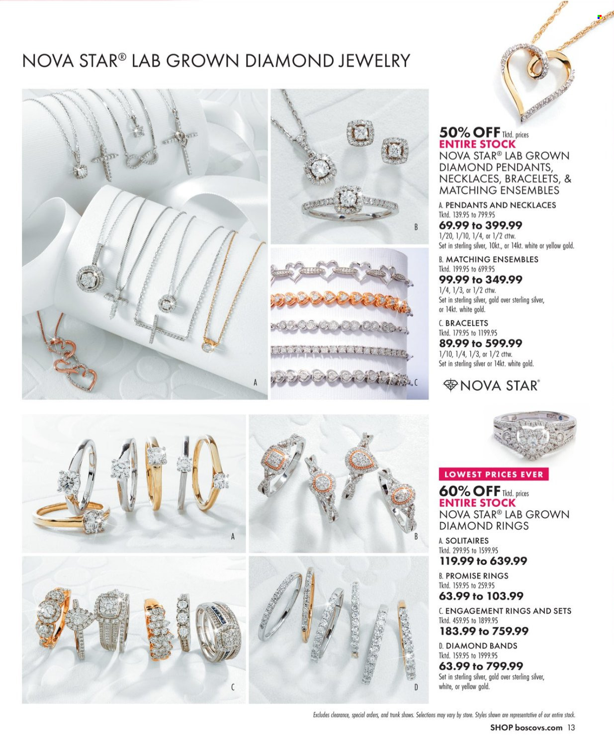 thumbnail - Boscov's Flyer - 04/25/2024 - 05/15/2024 - Sales products - bracelet, pendant, diamond ring, jewelry. Page 13.