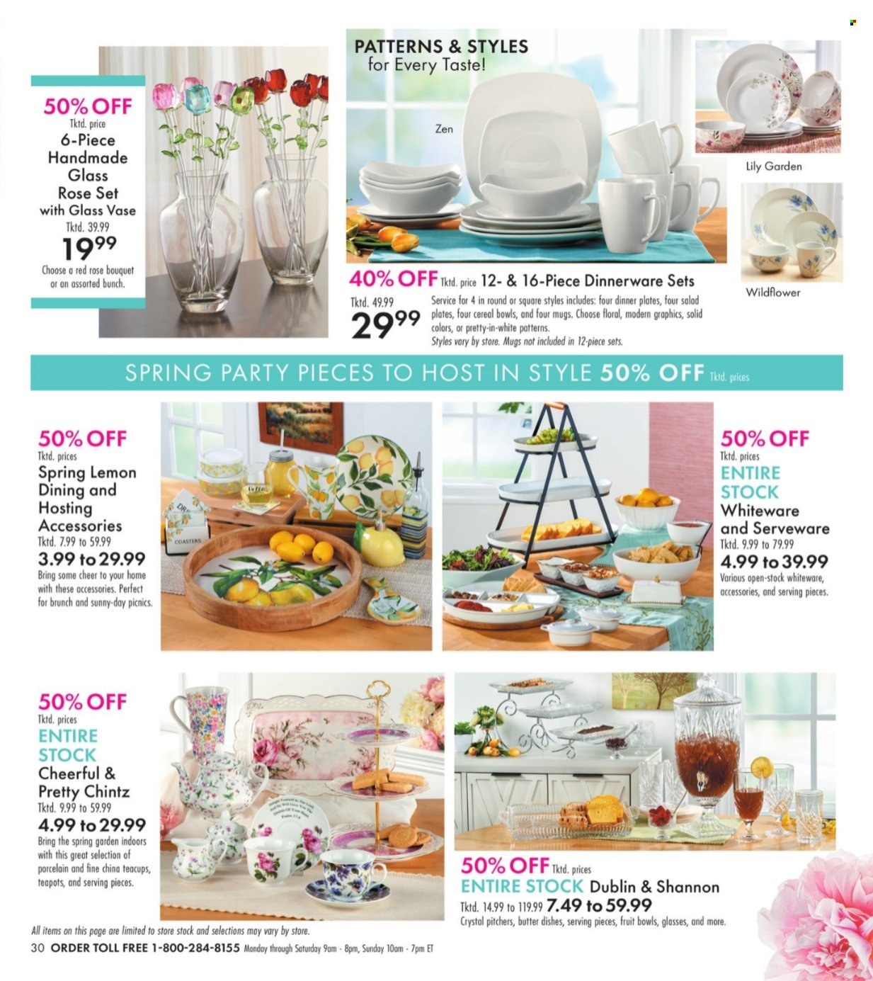 thumbnail - Boscov's Flyer - 04/25/2024 - 05/15/2024 - Sales products - dinnerware set, mug, plate, dinner plate, serveware, coasters. Page 30.