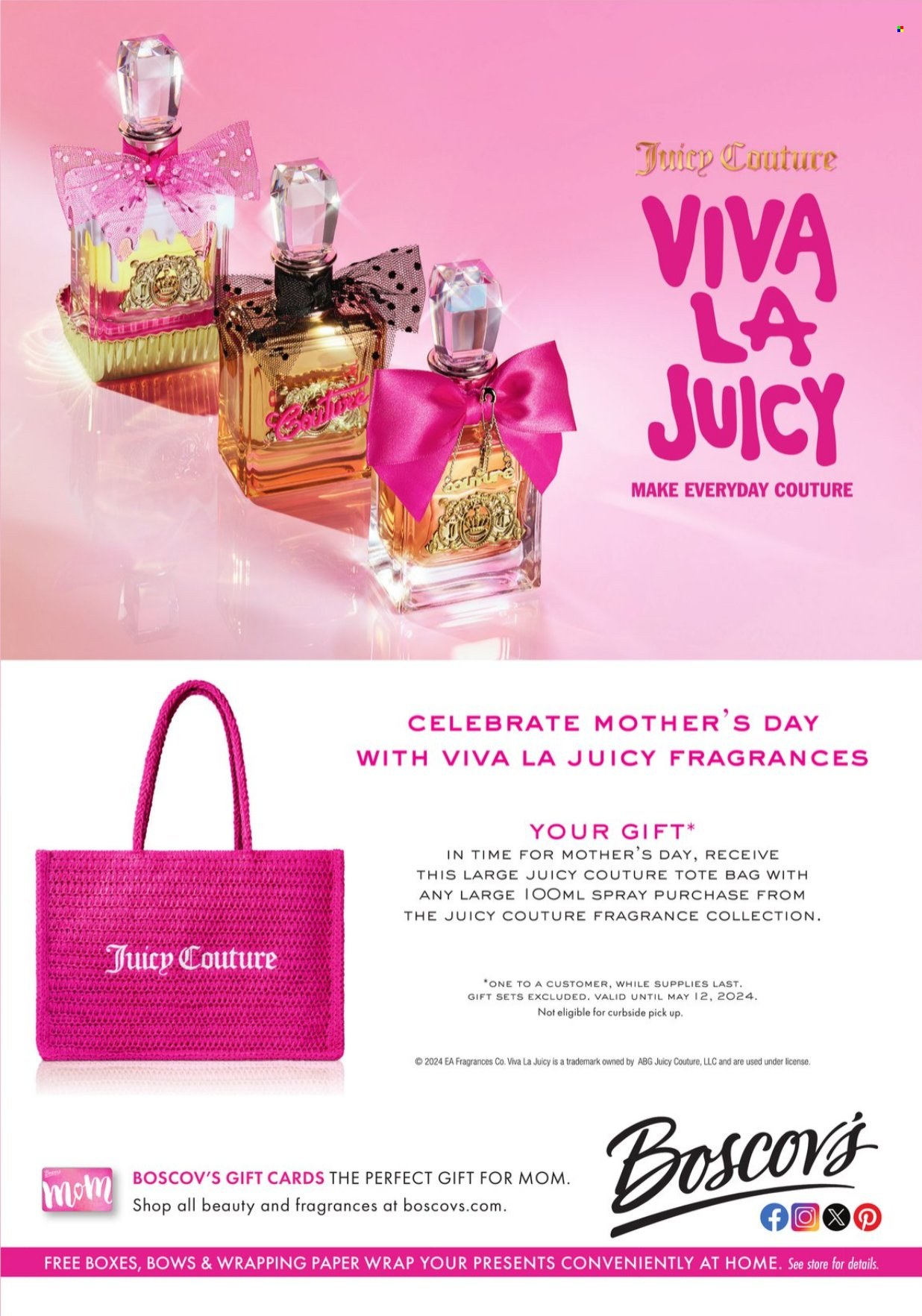 thumbnail - Boscov's Flyer - 04/25/2024 - 05/15/2024 - Sales products - gift set, fragrance, wrapping paper, tote, tote bag. Page 24.