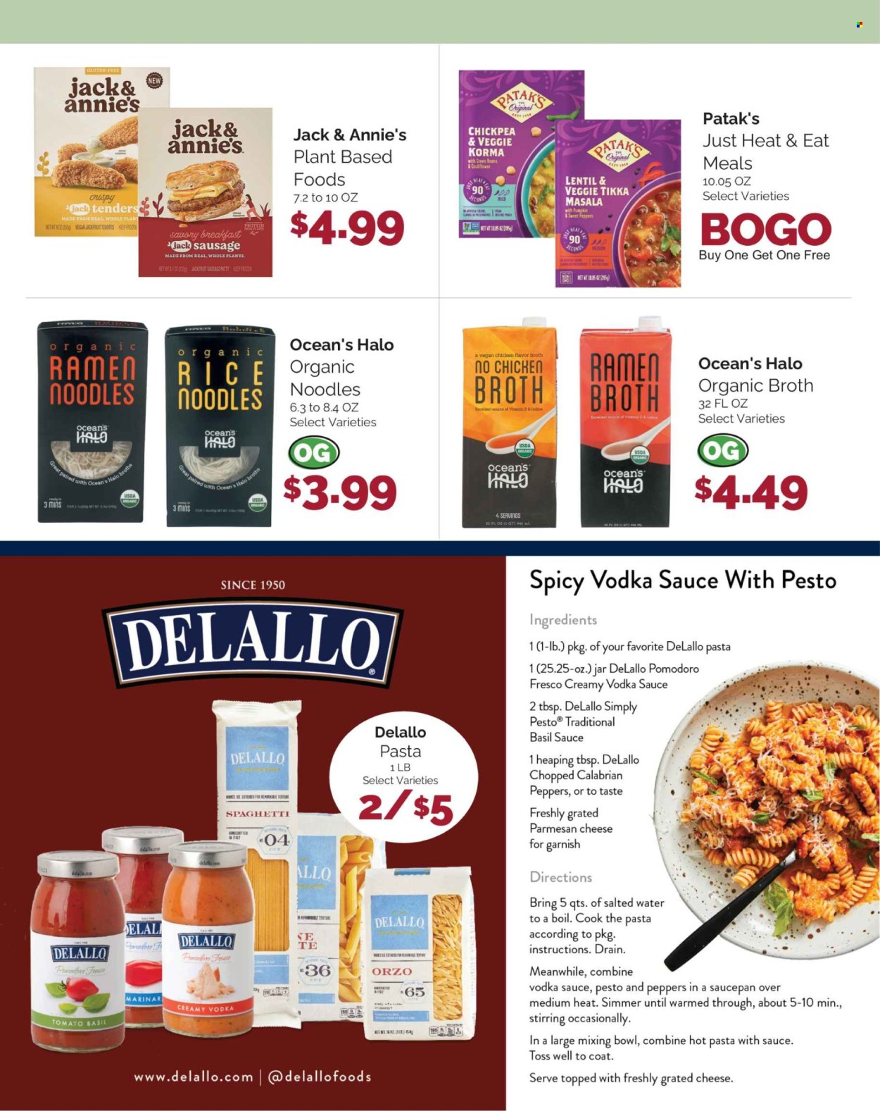 thumbnail - Harris Teeter Flyer - 04/24/2024 - 05/21/2024 - Sales products - green beans, sweet peppers, ramen, spaghetti, noodles, Tikka Masala, sausage, parmesan, cheese, grated cheese, chicken broth, broth, lentils, chickpeas, rice vermicelli, basil, water, alcohol, vodka. Page 15.