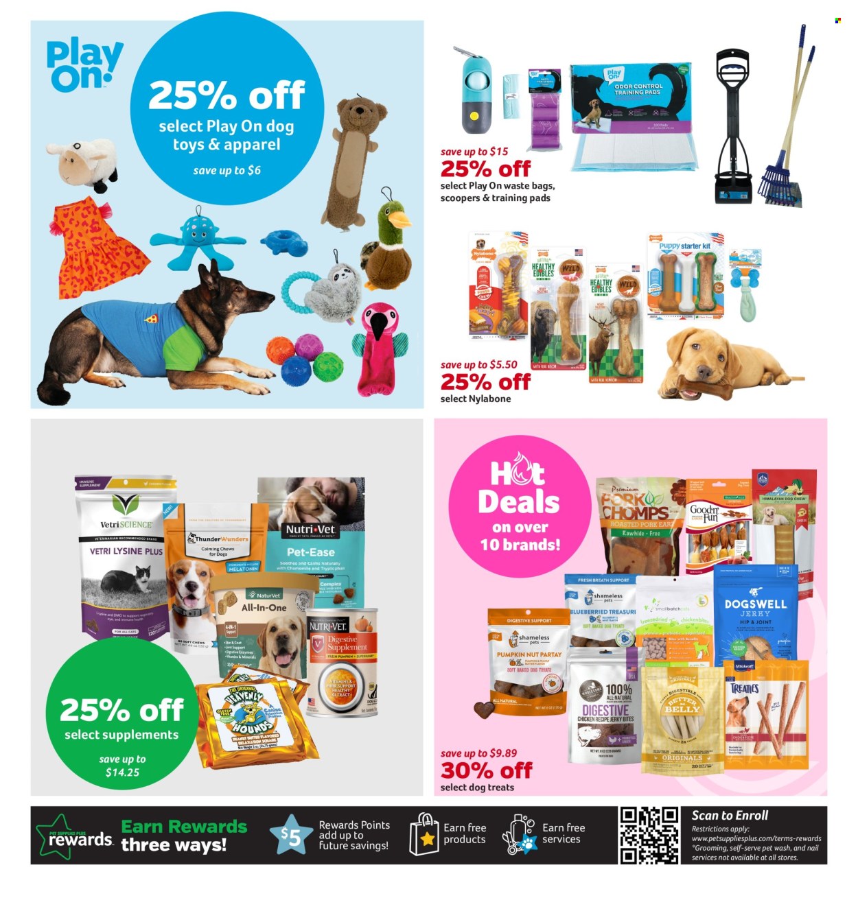 thumbnail - Pet Supplies Plus Flyer - 04/25/2024 - 05/22/2024 - Sales products - bag, trash bags, dog toy, Nylabone, Play On, Vitakraft, training pads, animal treats, dog chews, dog treat. Page 2.