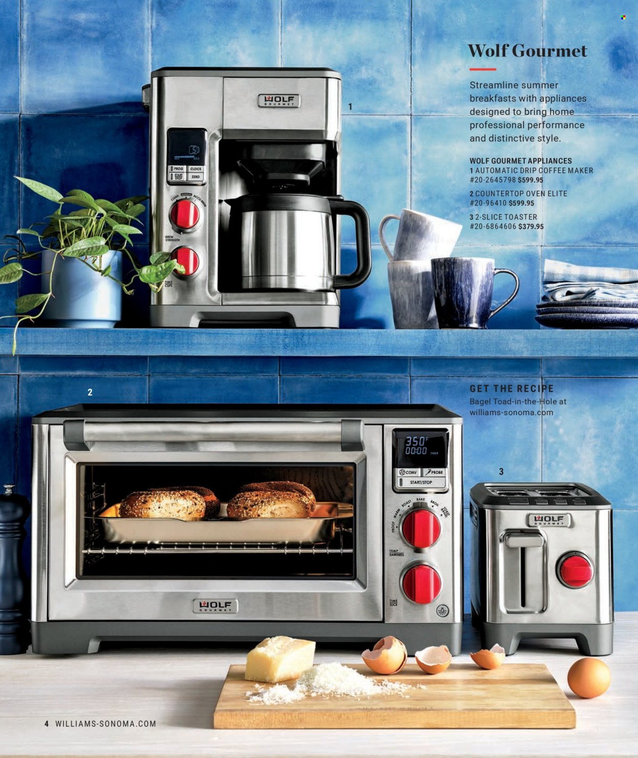 thumbnail - Williams-Sonoma Flyer - Sales products - bagels, oven, coffee machine. Page 4.