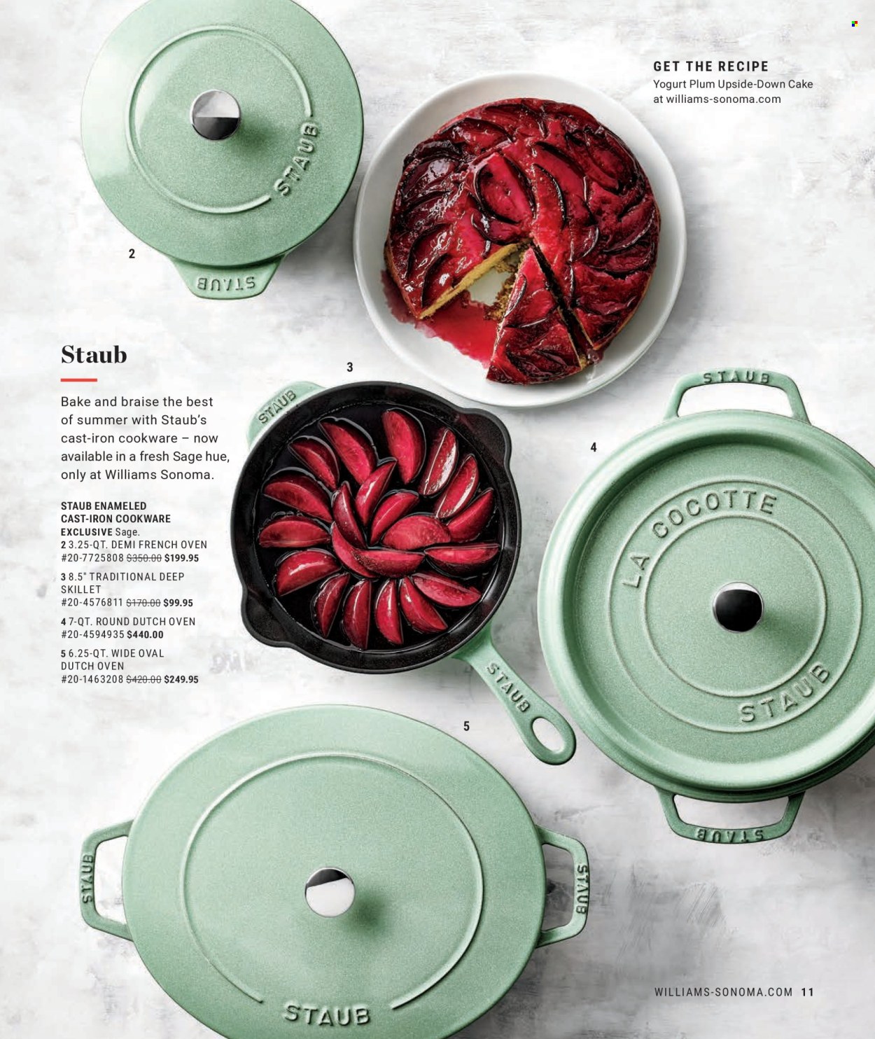thumbnail - Williams-Sonoma Flyer - Sales products - cake, cookware set, cast iron dutch oven. Page 11.
