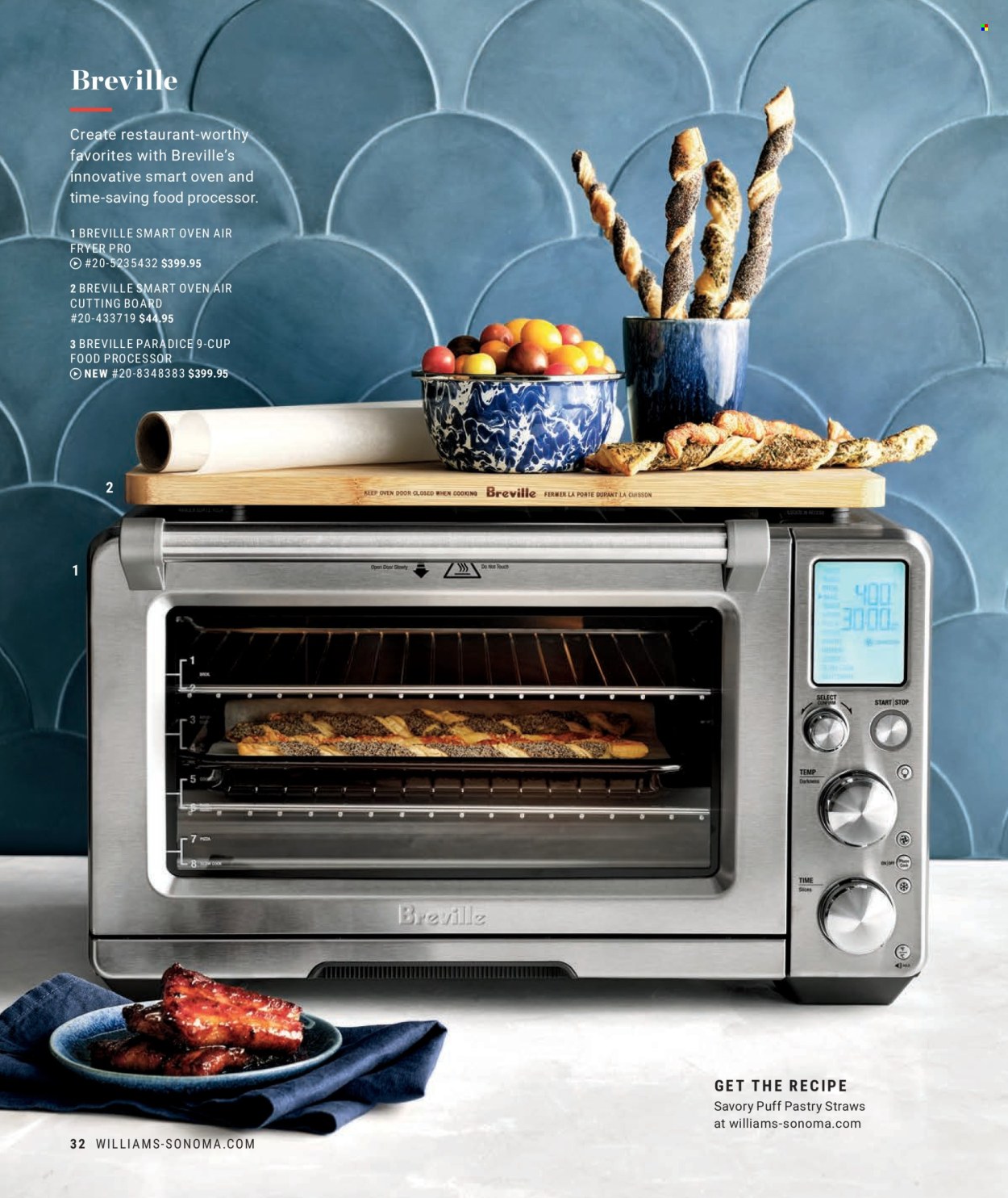 thumbnail - Williams-Sonoma Flyer - Sales products - pizza, cutting board, straw, air fryer, food processor. Page 32.