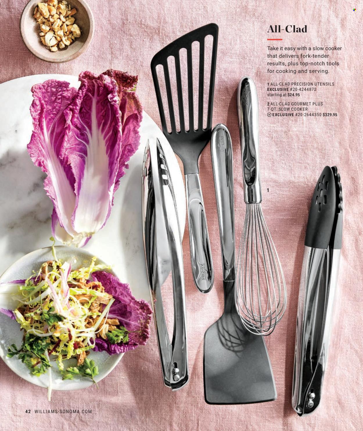 thumbnail - Williams-Sonoma Flyer - Sales products - fork, utensils, slow cooker. Page 42.